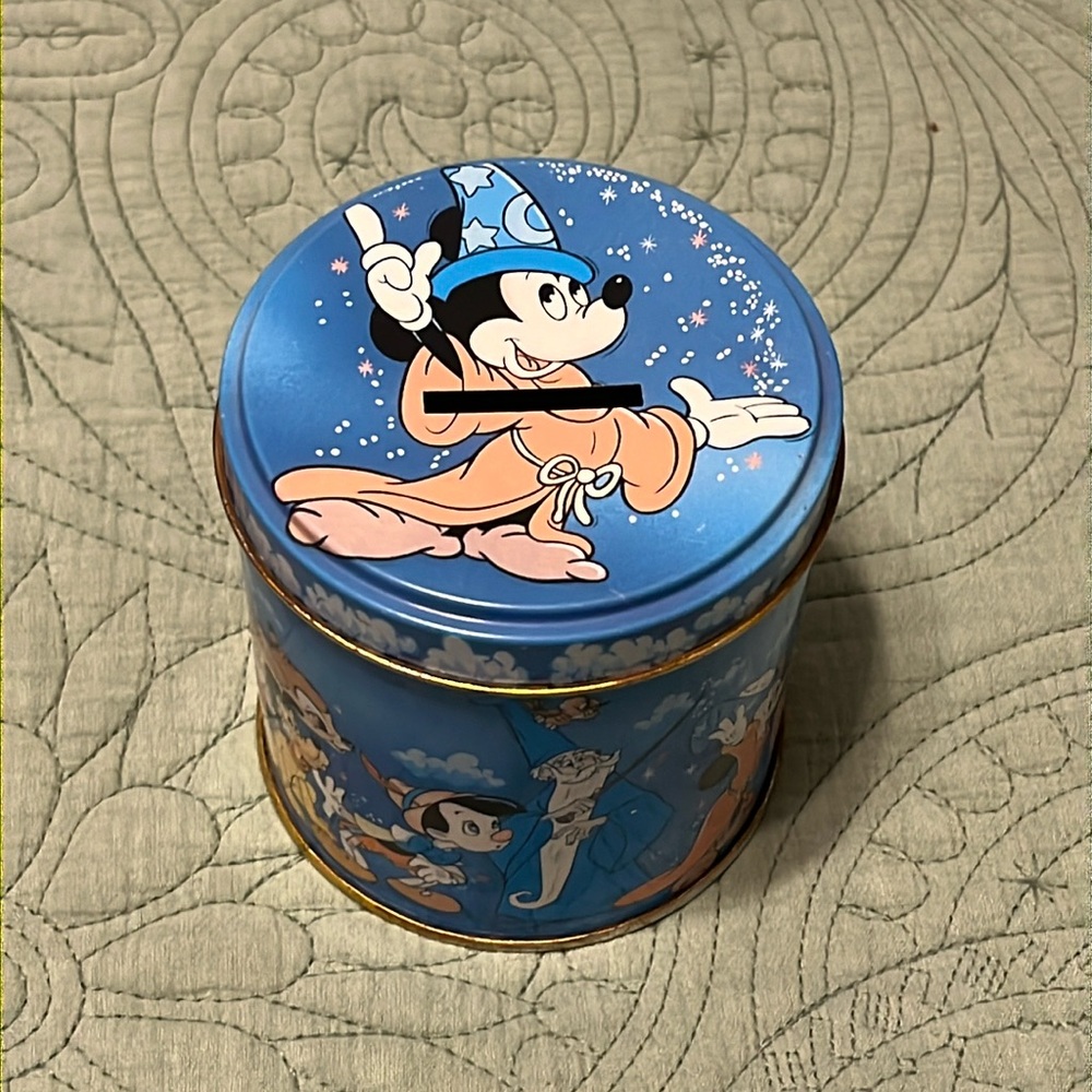 Vintage Disney Coin Tin Can Mickey Mouse Donald Duck - Picture 2 of 15